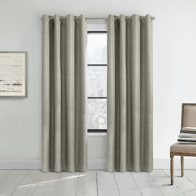Denver 100% Blackout Grommet Curtain Panel 52 x 108 in Taupe Grey