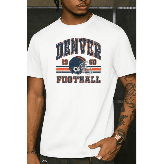 Denver 1960 Football Vintage Bronco Throwback Fan Gift Unisex T-Shirt V91005, up to size 5XL