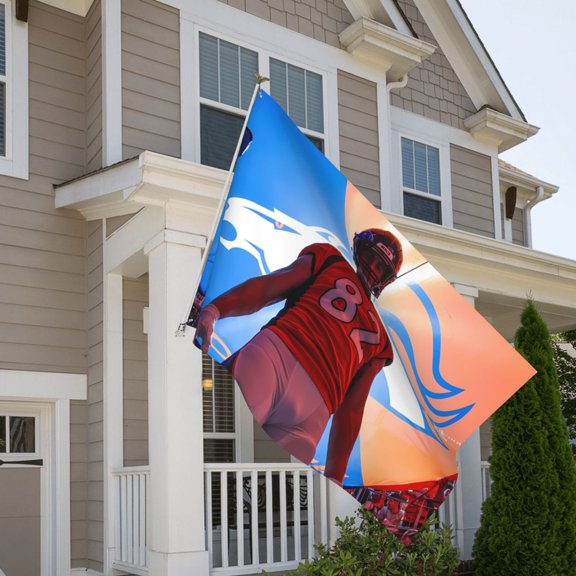 Denver 5x8ft Outdoor Decorative Flag, American Football Team Fan Game Day Support Flag, Lightweight and Drape, Suitable for Strong Winds - All Weather Flag