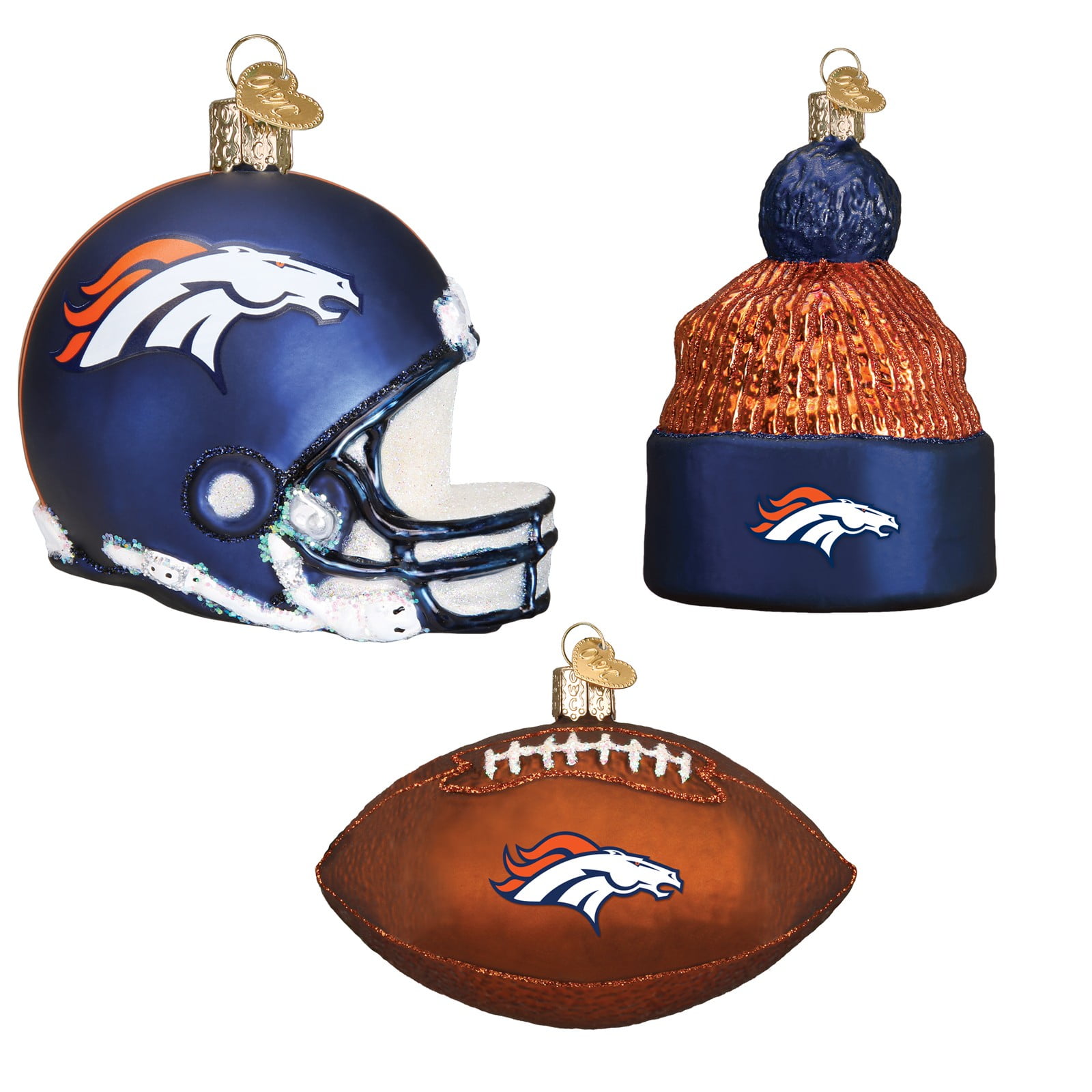 Old World Christmas Denver Broncos Football Ornament For Christmas Tree