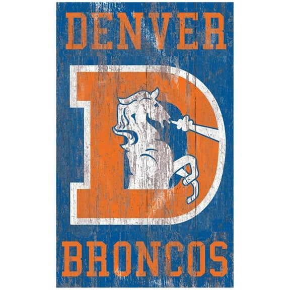 Denver Broncos 11'' x 19'' Heritage Distressed Logo Sign