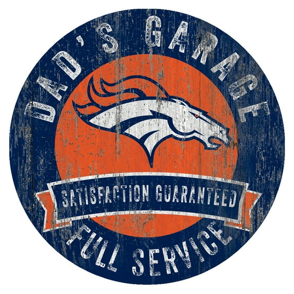 Denver Broncos 12" x 12" Dad's Garage Sign