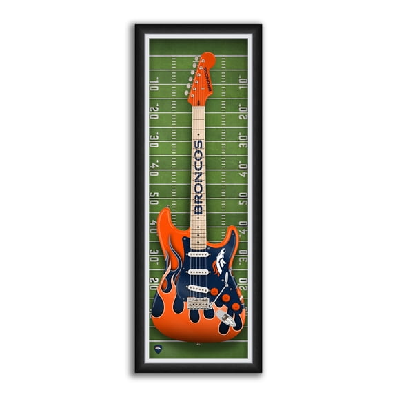Denver Broncos 14" x 37" Framed Electric Guitar Print