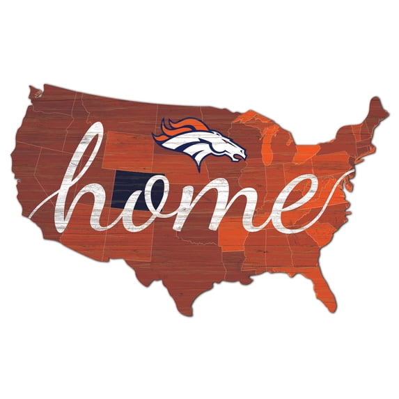 Denver Broncos 18'' x 18'' USA Shape Cutout Sign