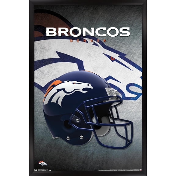 Denver Broncos 24.25'' x 35.75'' Framed Team Helmet Poster
