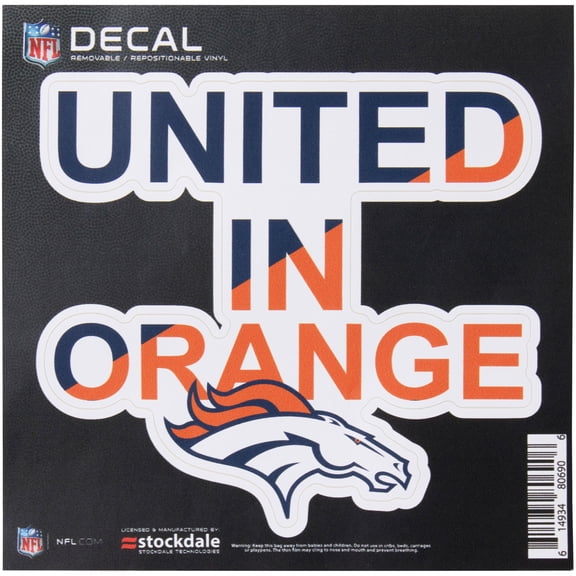 Denver Broncos 6" x 6" Xpression Full Color Repositionable Decal