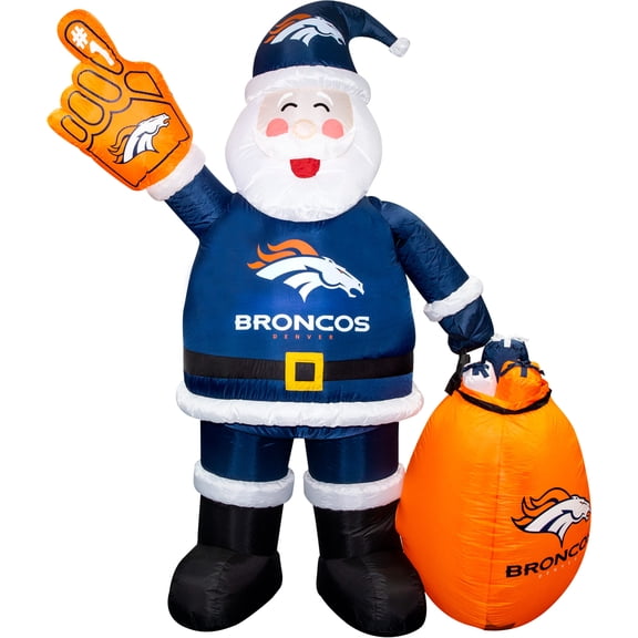 Denver Broncos 7' Inflatable Santa