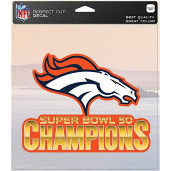 Denver Broncos Decal 8x8 Perfect Cut Color Super Bowl 50 Champion Design