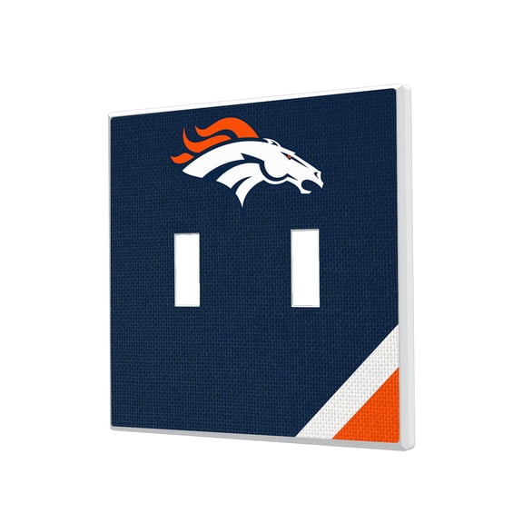 Denver Broncos Diagonal Stripe Double Toggle Light Switch Plate