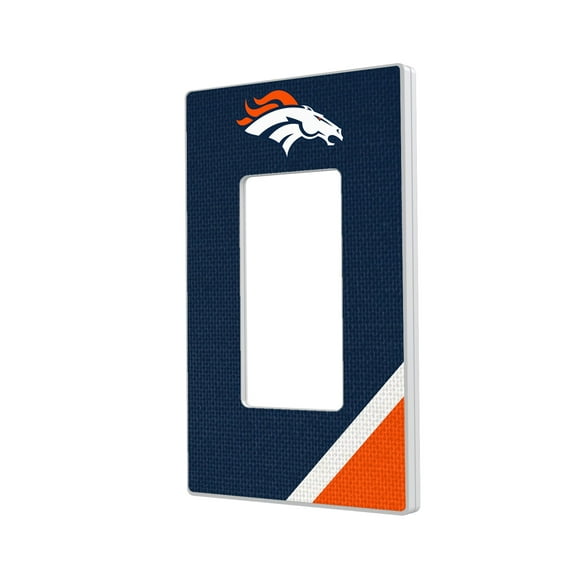 Denver Broncos Diagonal Stripe Single Rocker Light Switch Plate