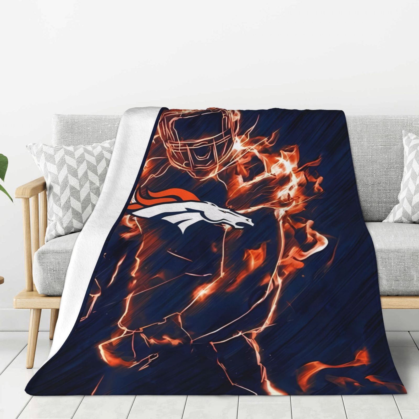 Denver_Broncos Football Blanket Ultra Soft Flannel Throw Blankets