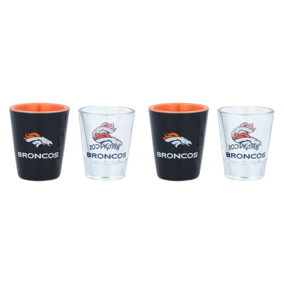 Denver Broncos Four-Pack Shot Glass Set