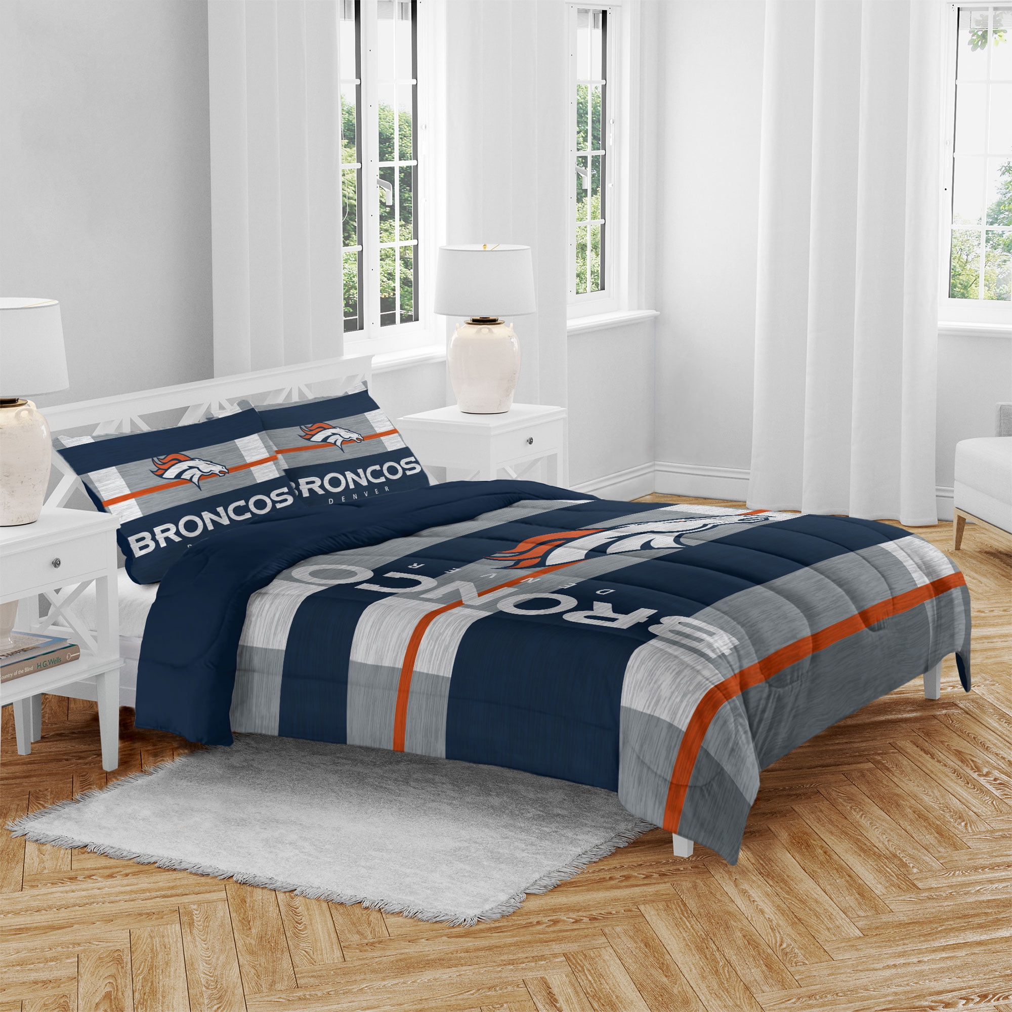 Denver Broncos Heathered Stripe 3-Piece Full/Queen Bed Set