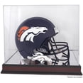 thumbnail image 1 of Denver Broncos Mahogany Helmet Logo Display Case with Mirror Back, 1 of 7