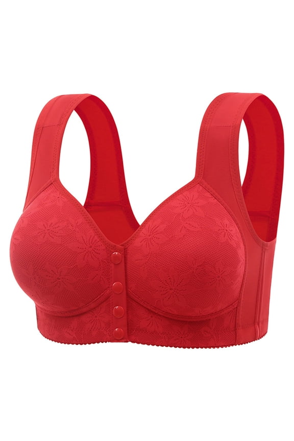 Bras for Older Women, Seniors Wireless Front Closure Push Up Bras Plus Size Full Coverage Comforta Everyday Bra 36B/C-46B/C