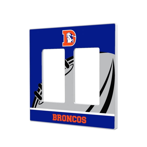 Denver Broncos Passtime Design Double Rocker Lightswitch Plate