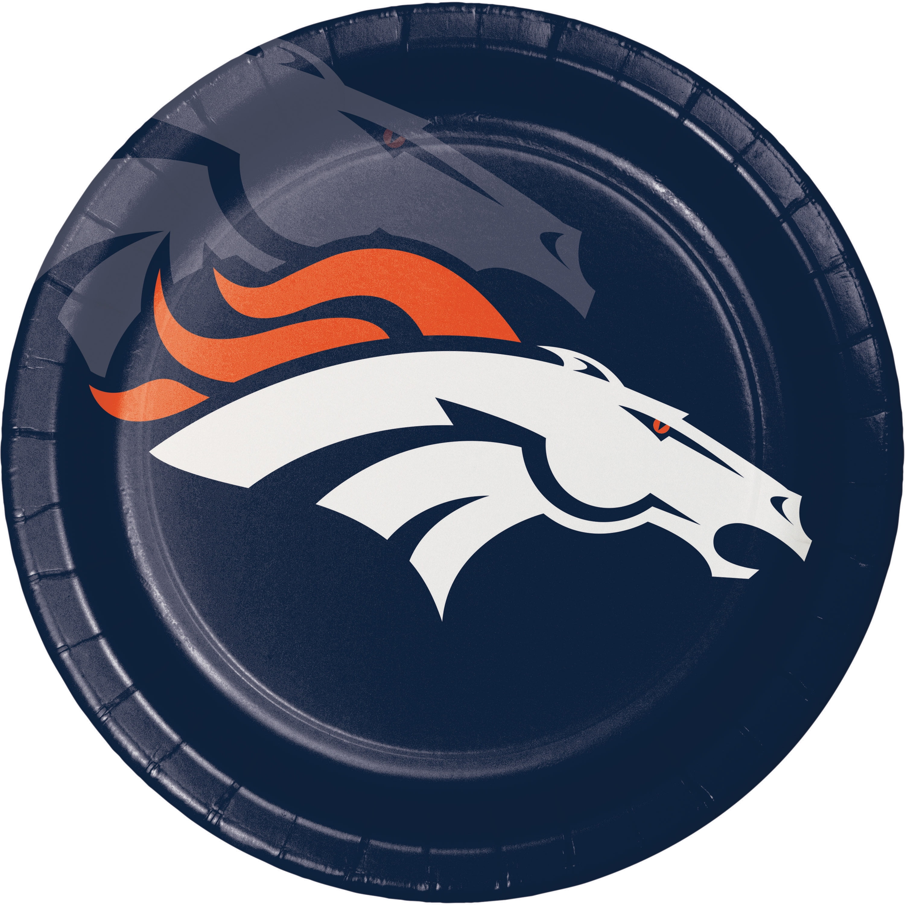 Denver Broncos Round Paper Plates 24 Count for 24 Guests
