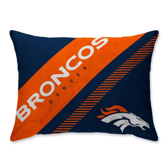 Denver Broncos Super Plush Mink Diagonal Bed Pillow - Blue