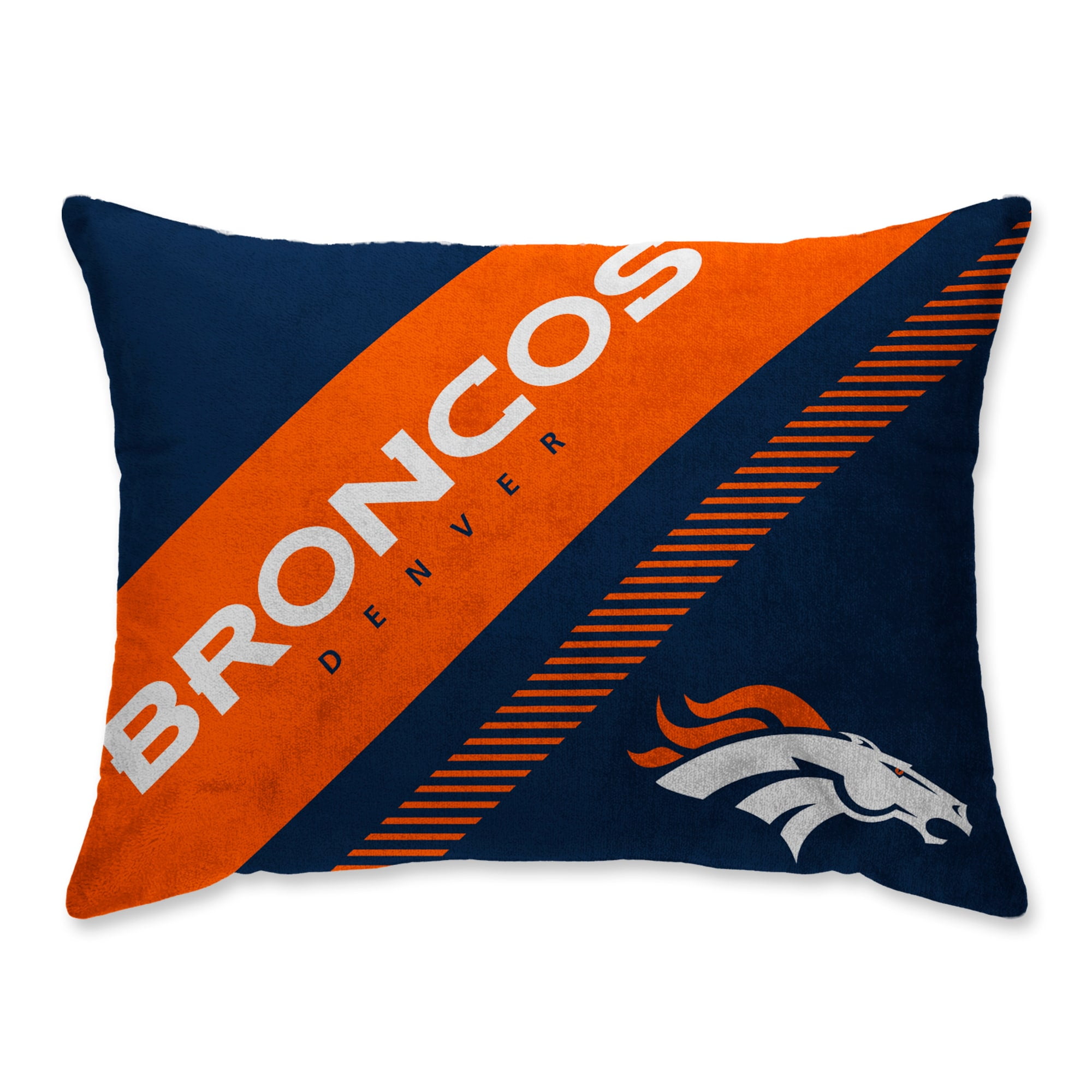Denver Broncos Super Plush Mink Diagonal Bed Pillow Blue