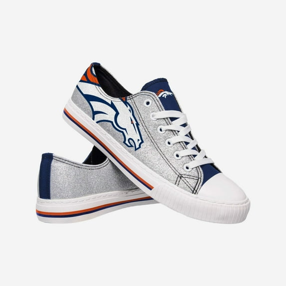 Denver Broncos Womens Glitter Low Top Canvas Shoe