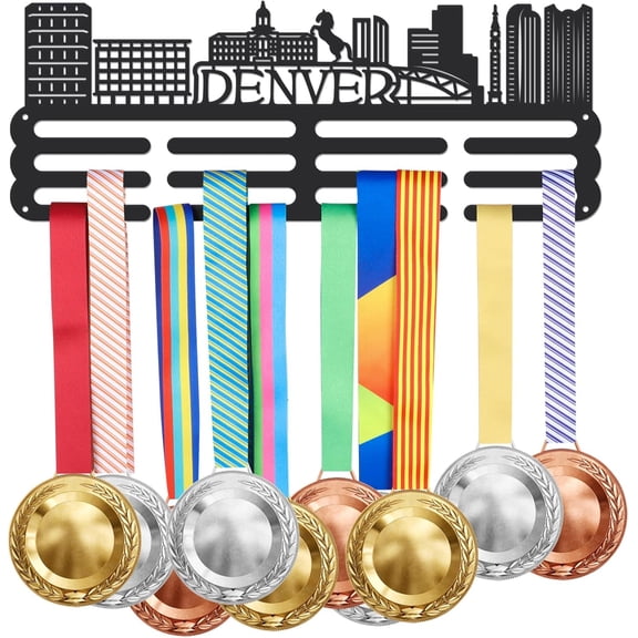 Denver Cityscape Medal Hanger Display Sports Medal Display Rack