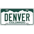 thumbnail image 1 of Denver Colorado Background Novelty Metal License Plate LP-9909, 1 of 4