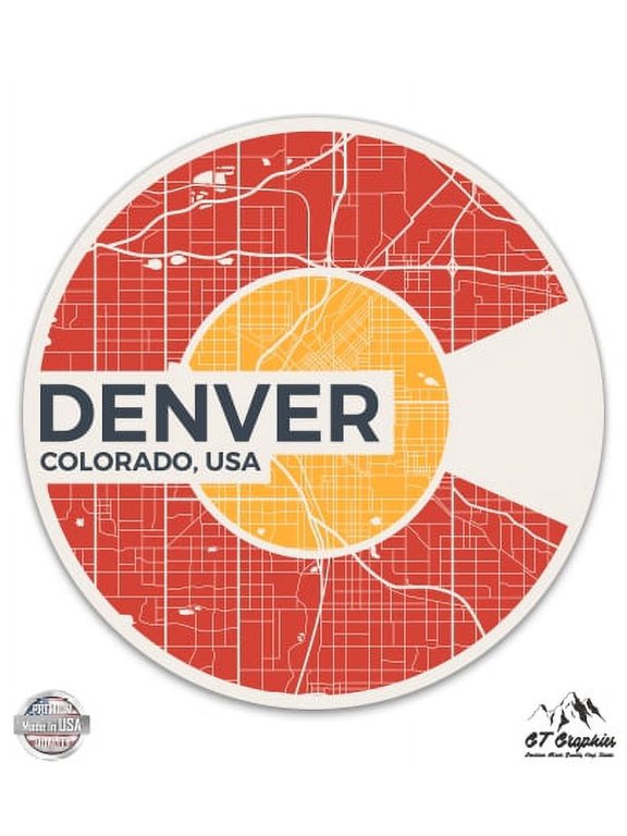 Denver Colorado "C" - 5" Vinyl Sticker - For Car Laptop I-Pad - Waterproof Decal