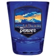 thumbnail image 1 of Denver Colorado Design A Souvenir Full Color 2 oz Round Shot Glass Blue, 1 of 3