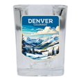 thumbnail image 1 of Denver Colorado Design B Souvenir 2 oz Square Shot Glass Clear, 1 of 3