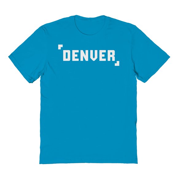 Denver Colorado Graphic Tropical Blue Men's Cotton T-Shirt