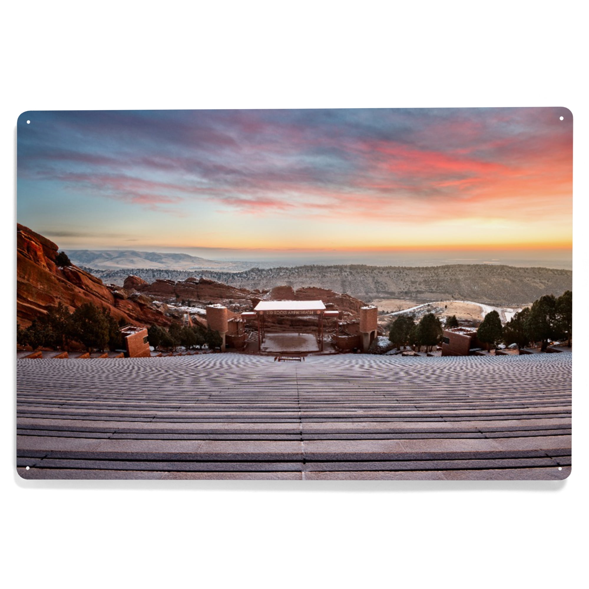 Denver, Colorado, Red Rock Amphitheater at Sunrise (12x18 Aluminum Art ...