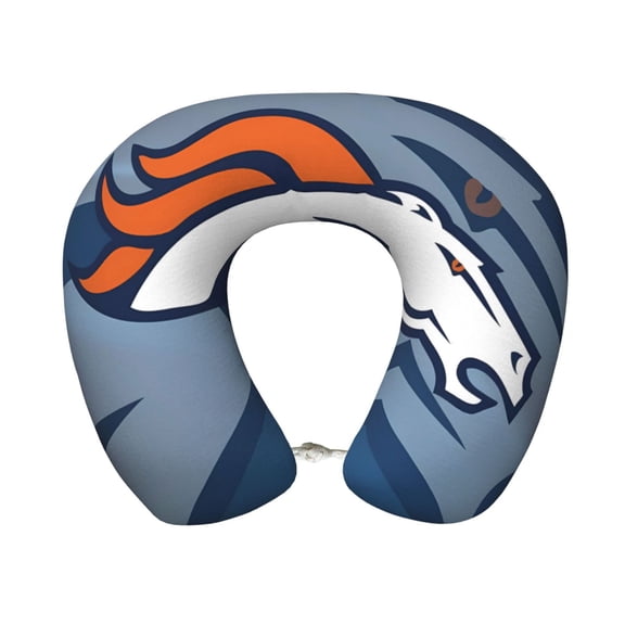 Denver Comfortable And Portable U-Shaped Pillow, American Football Team Theme Travel Neck Pillow, Supports Neck And Head, Relieves Fatigue, Suitable For Cam_pus, Office Lunch Break Pillow