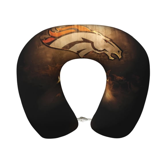 Denver Comfortable And Portable U-Shaped Pillow, American Football Team Theme Travel Neck Pillow, Supports Neck And Head, Relieves Fatigue, Suitable For Cam_pus, Office Lunch Break Pillow