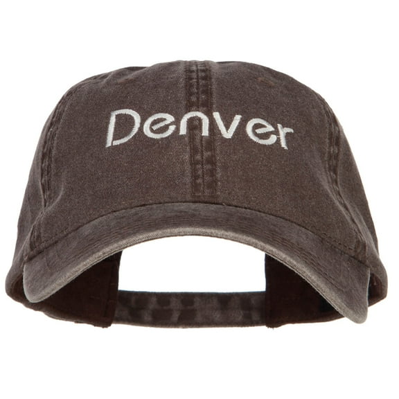 Denver Embroidered Washed Buckled Cap - Brown OSFM