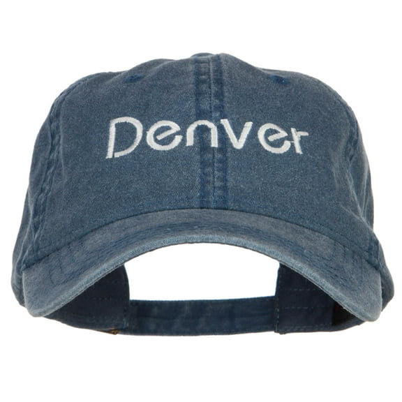 Denver Embroidered Washed Buckled Cap - Navy OSFM
