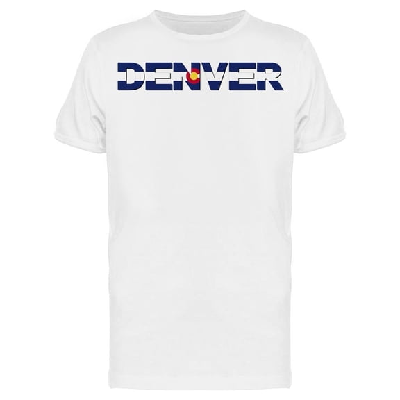 Denver Flag In State T-Shirt Men -Image by Shutterstock, Male Large