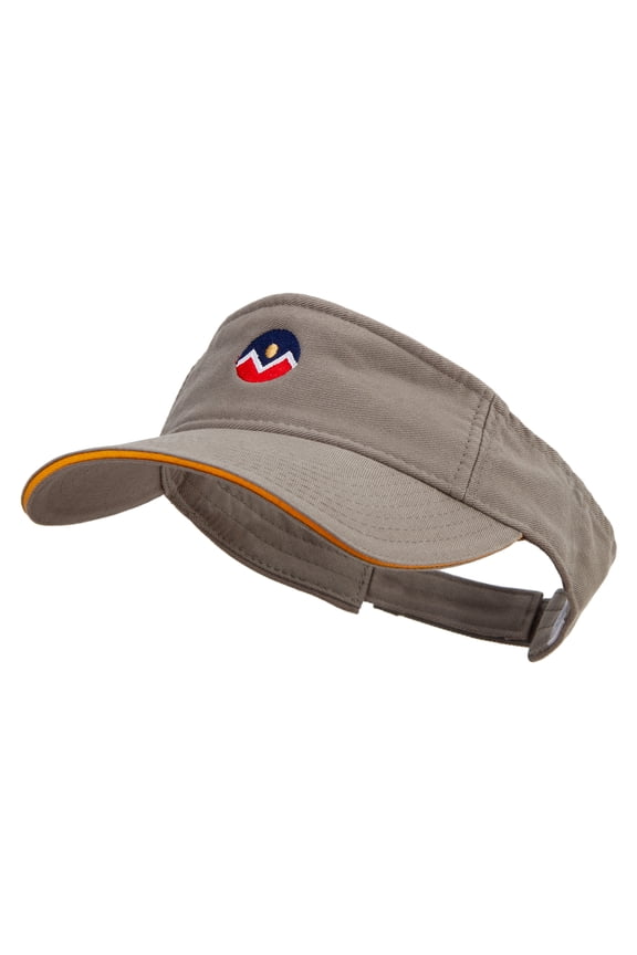 Denver Flag Logo Embroidered Prostyle Cotton Twill Washed Visor - Olive Gold OSFM