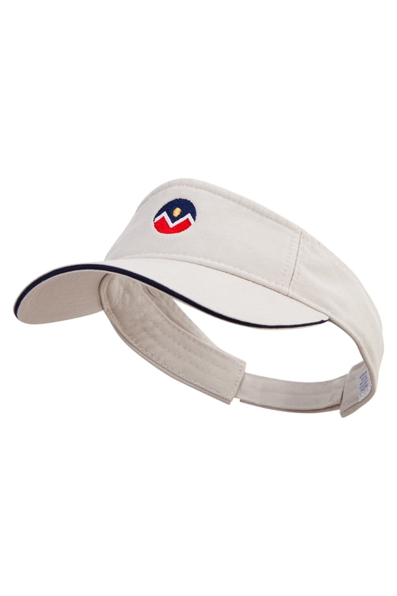 Denver Flag Logo Embroidered Prostyle Cotton Twill Washed Visor - Stone Navy OSFM