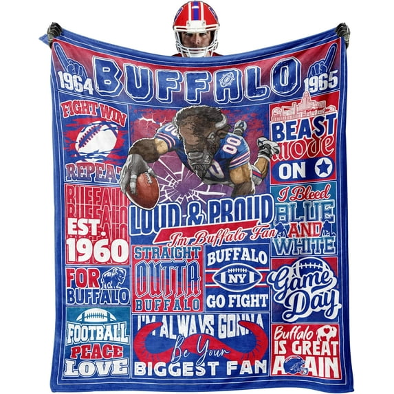 Denver Football Lover Blanket, Football Fan Style for Boy Gift, Flannel Throw Blanket for Men Travel Sofa Bed Couch 60"x50"