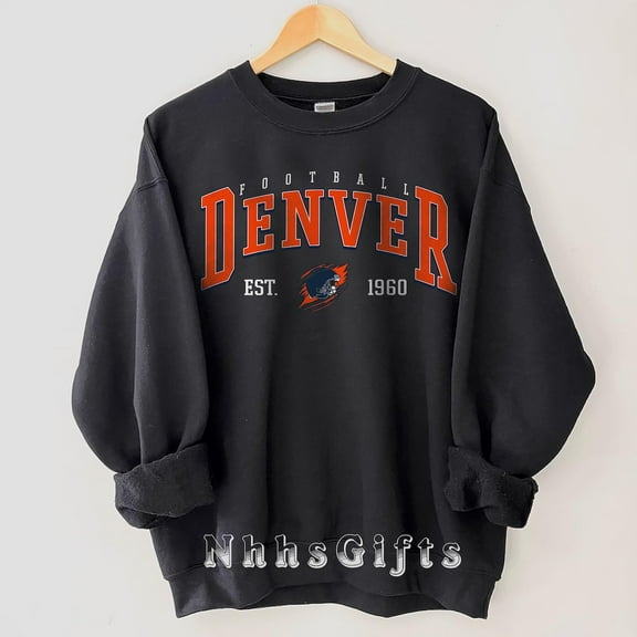Denver Football Sweatshirt, Vintage Style Football Crewneck, Retro Game Day Sweater