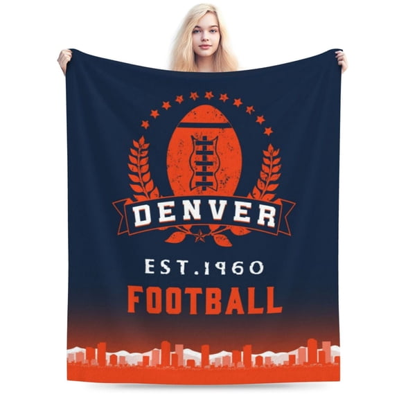 Denver Football Throw Blanket, Soft Lightweight Plush Warm Blankets For Men And Women, Sports Fan Gifts Bed Tapestry For Sofa, Travel 40"X30"
