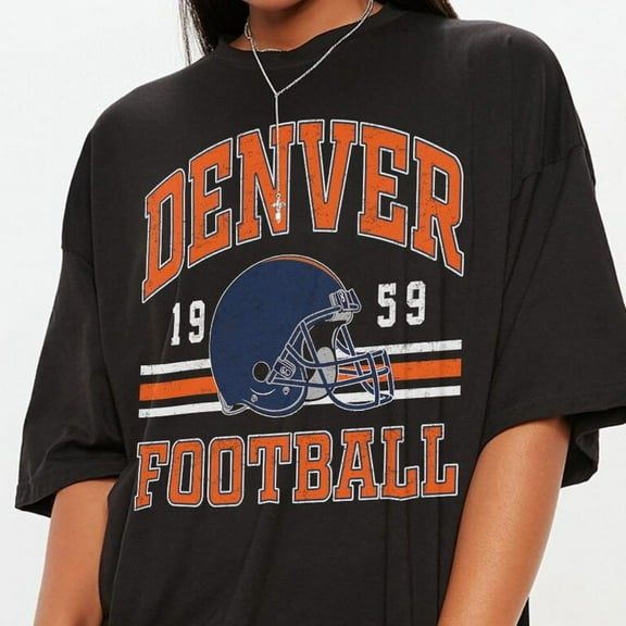 Denver Football Vintage Shirt, Football Game Day Gift For Fan,Black Color,Size M