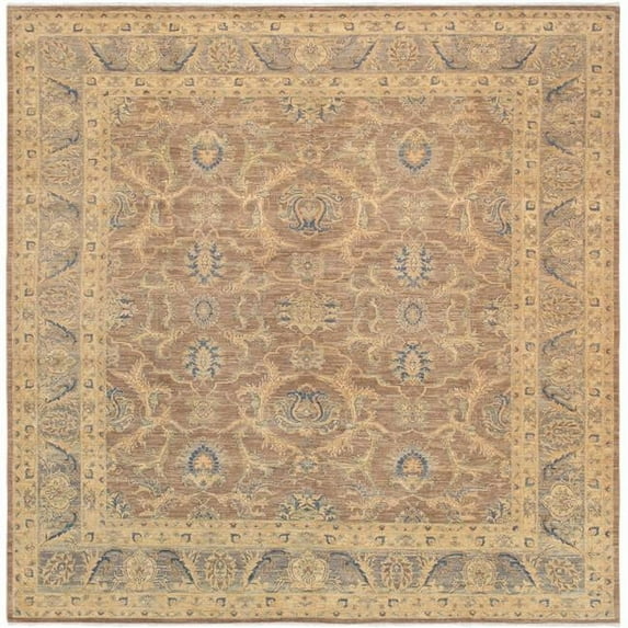 Denver Hand-Knotted Brown Wool Area Rug - 9 ft. 4 in. X 9 ft. 7 in.