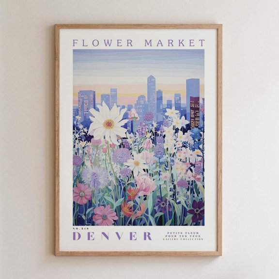 Denver Market Prints Flower Market Floral Travel Wall Art Home Decor Unframed Paper Print