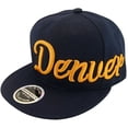 thumbnail image 1 of Denver Men's Offset Cursive Script Adjustable Snapback Baseball Cap (Navy), 1 of 3