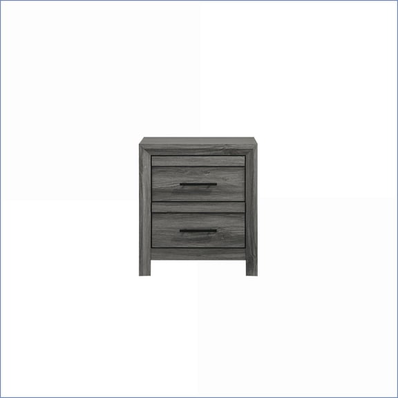Denver Modern 2-Drawer Gray Wood Nightstand for Bedroom