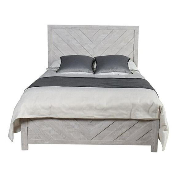 Denver Modern Style Queen Bed Made with Wood in Rustic Natural