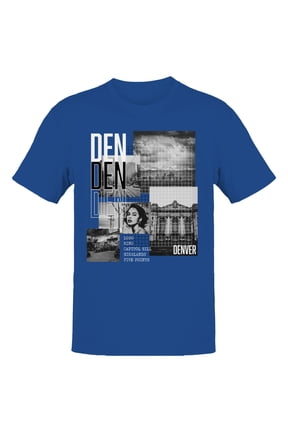 Denver Modern Urban Collage Men's Royal Blue T-shirt