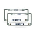 thumbnail image 1 of Denver Basketball Nugget's (Set of 2) Chrome Metal License Plate Frames, 1 of 5