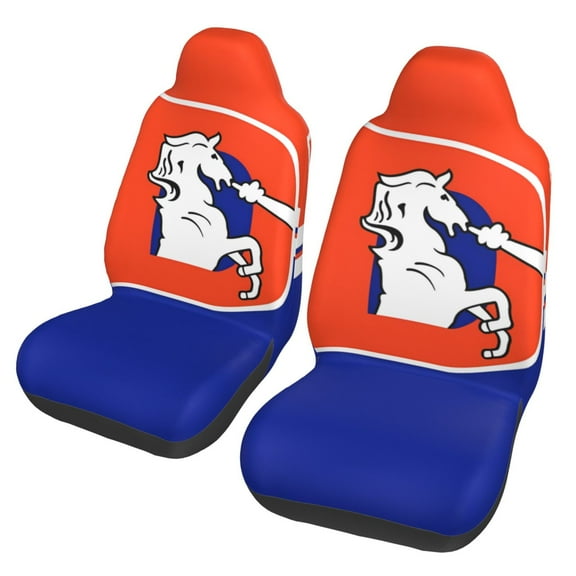 Denver New Car Seat Covers 2-Pack, Breathable Polyester Car Seat Covers, Football Team Themed Car Gifts, Comfortable Seat Covers for Most Cars, Vans, Trucks, and SUVs